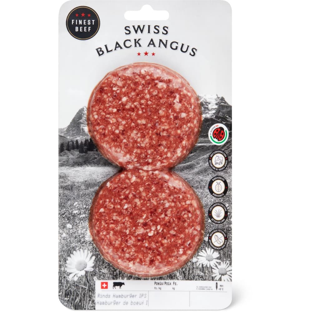 Ip Akbar Rind Swiss Black Angus IP-SUISSE · Rindfleisch-Hamburger · Nature • Migros