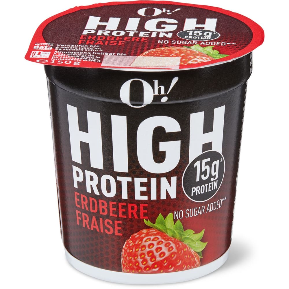 Kaufen Oh! · High Protein Magerquark · Erdbeere • Migros