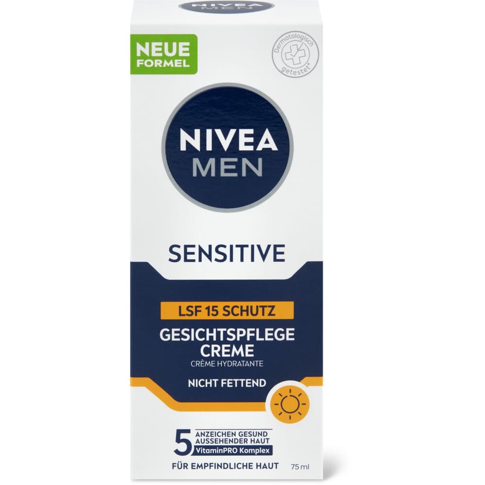 Nivea Men Sensitive Feuchtigkeitscreme – Ohne Alkohol & Duft, Mit Kamille & Hamamelis Für Sensible Haut