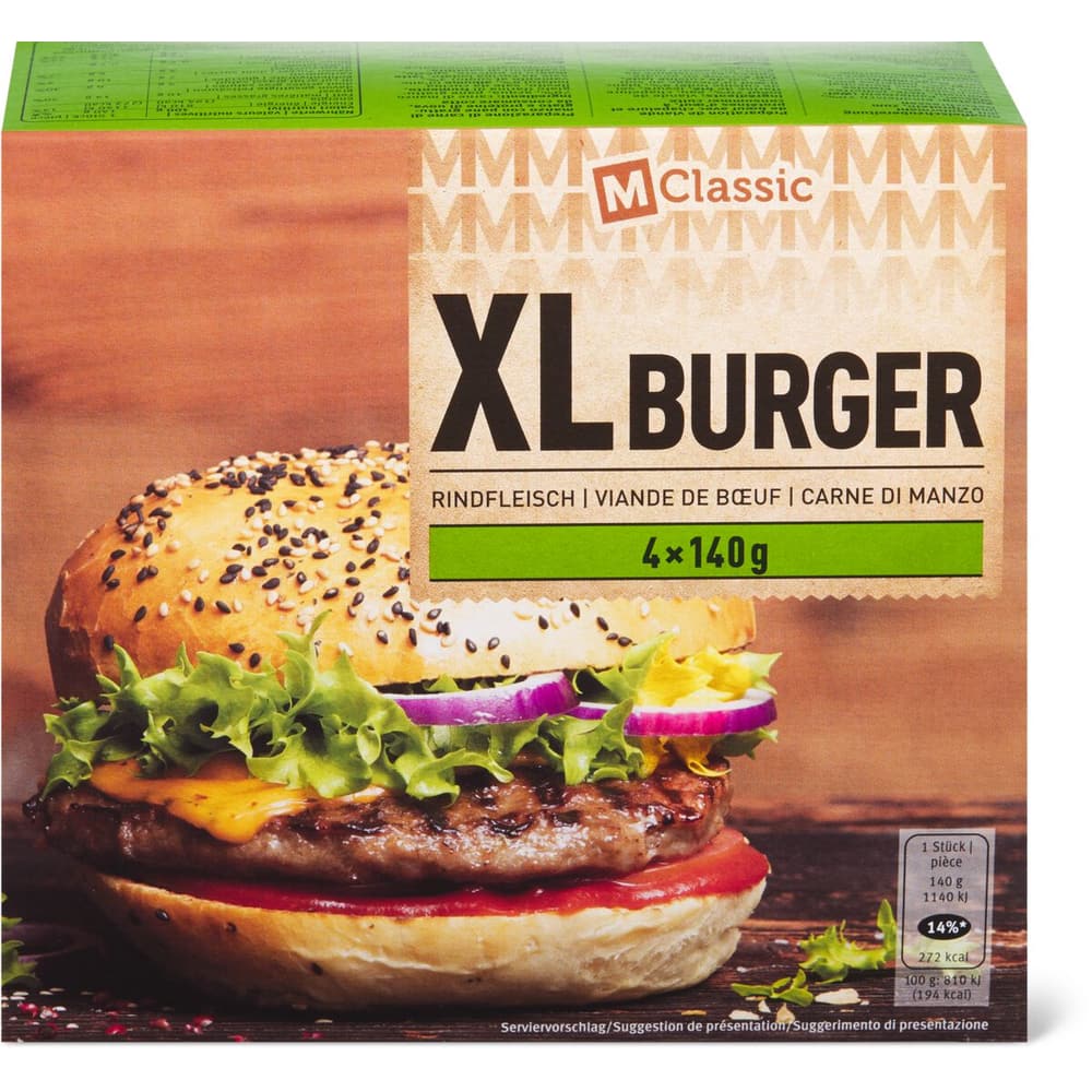 Kaufen M-Classic XL - Burger · Rindfleisch · tiefgekühlt • Migros