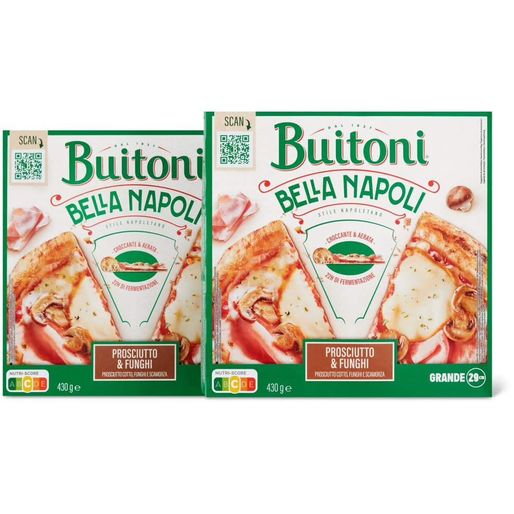 Acquista Buitoni Bella Napoli · Pizza · Proscuitto & Funghi • Migros