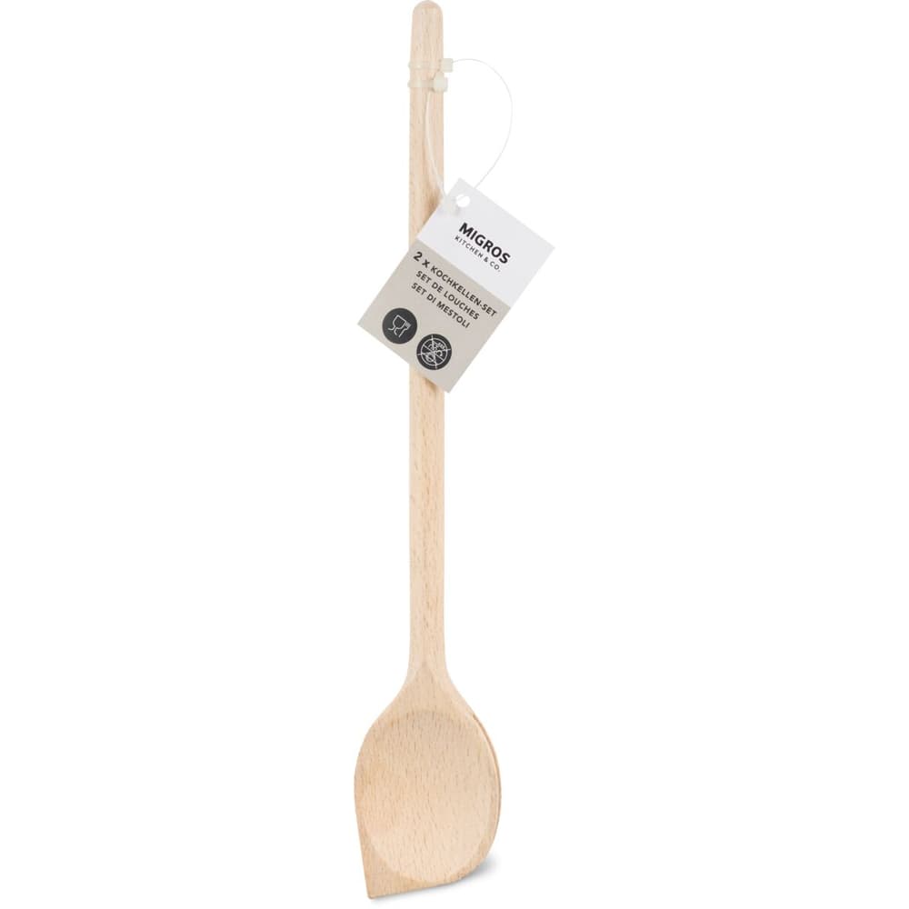 KOTARBAU Mestolo In Legno 38 Cm – Cucchiaio Da Cucina Resistente E Naturale