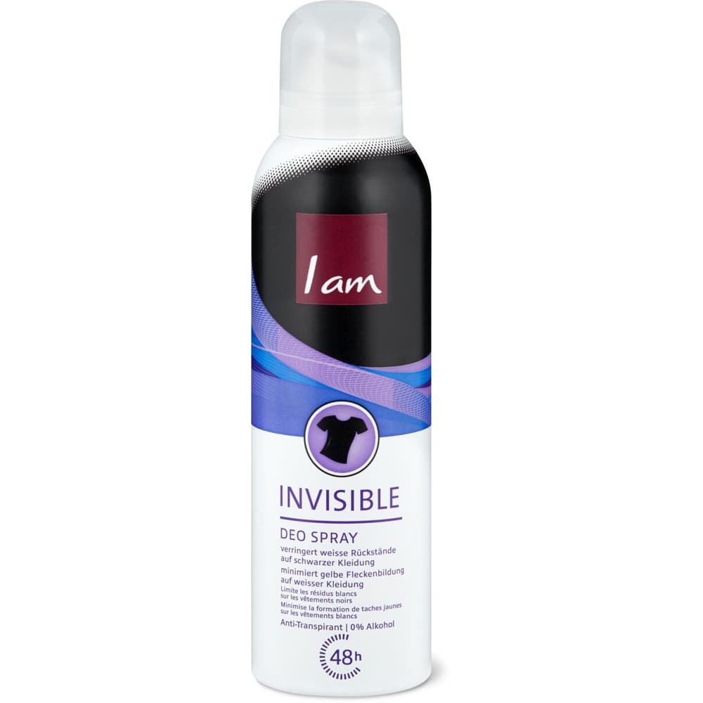 I am Invisible · Spray deodorant · 48h, 0 alcohol • Migros