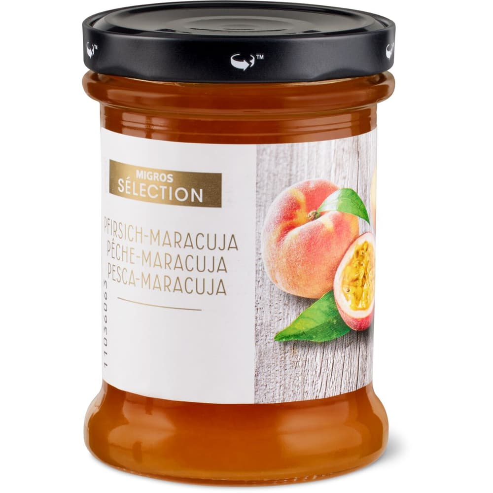 Sélection · Konfitüre · Maracuja, Pfirsich • Migros
