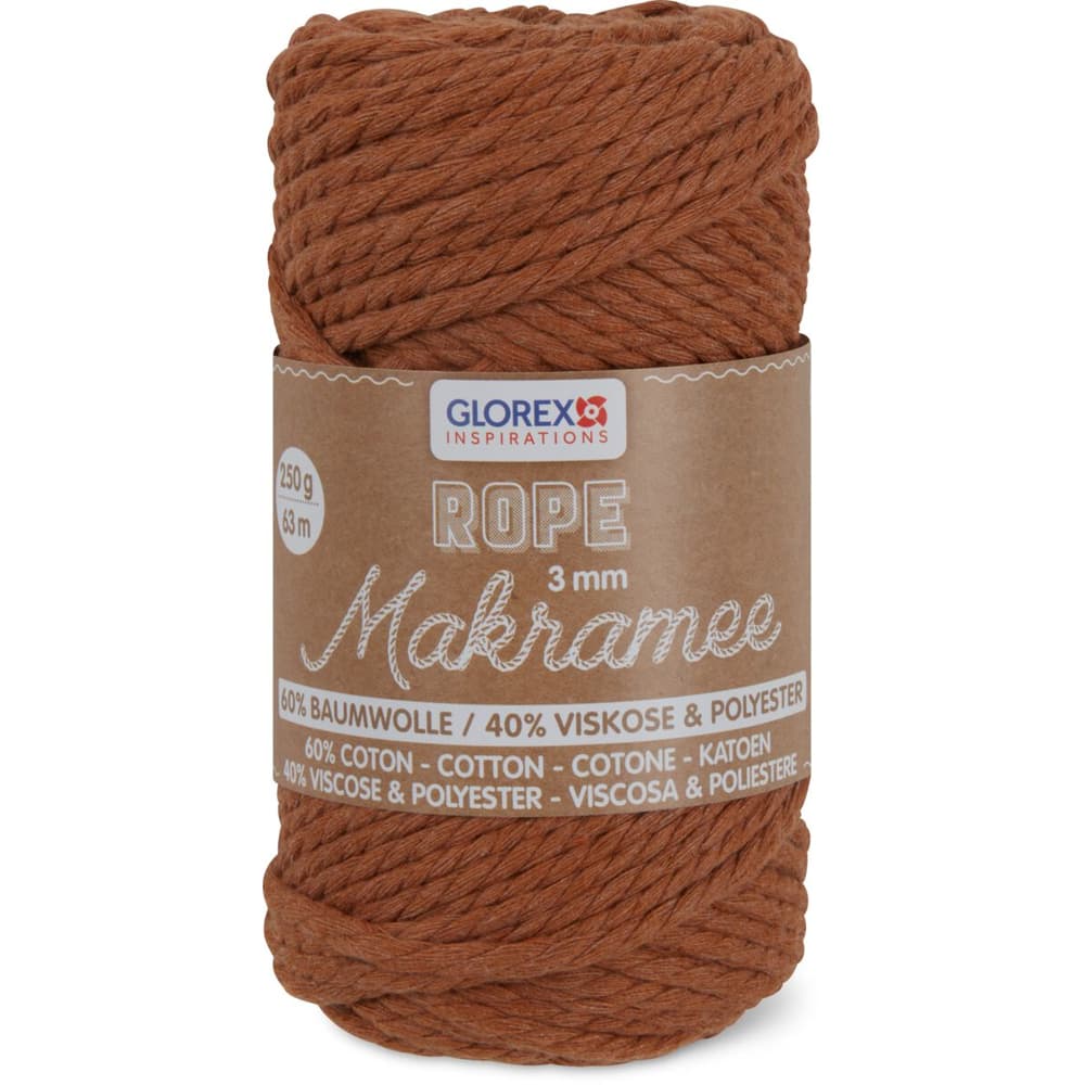 Rayon Macrame Rope macramé yarn 3 mm 250 g brown • Migros