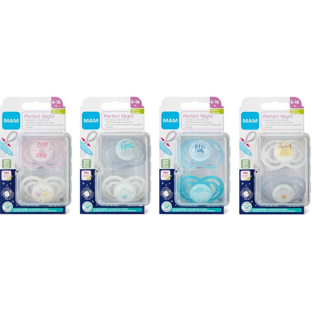 Sucette Mam 18 Mois Et Plus Sucette Mam 6 Mois Et Plus Tétines MAM Original Lot De 4 - 0-6 Mois Avec 2 Phosphorescentes | Design Orthodontique Silicone Tetine Bébé 1 Mois Mam Tetine