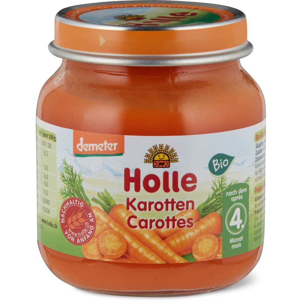 Holle Bio Demeter · Pappa completa con carote · Da 4 mesi