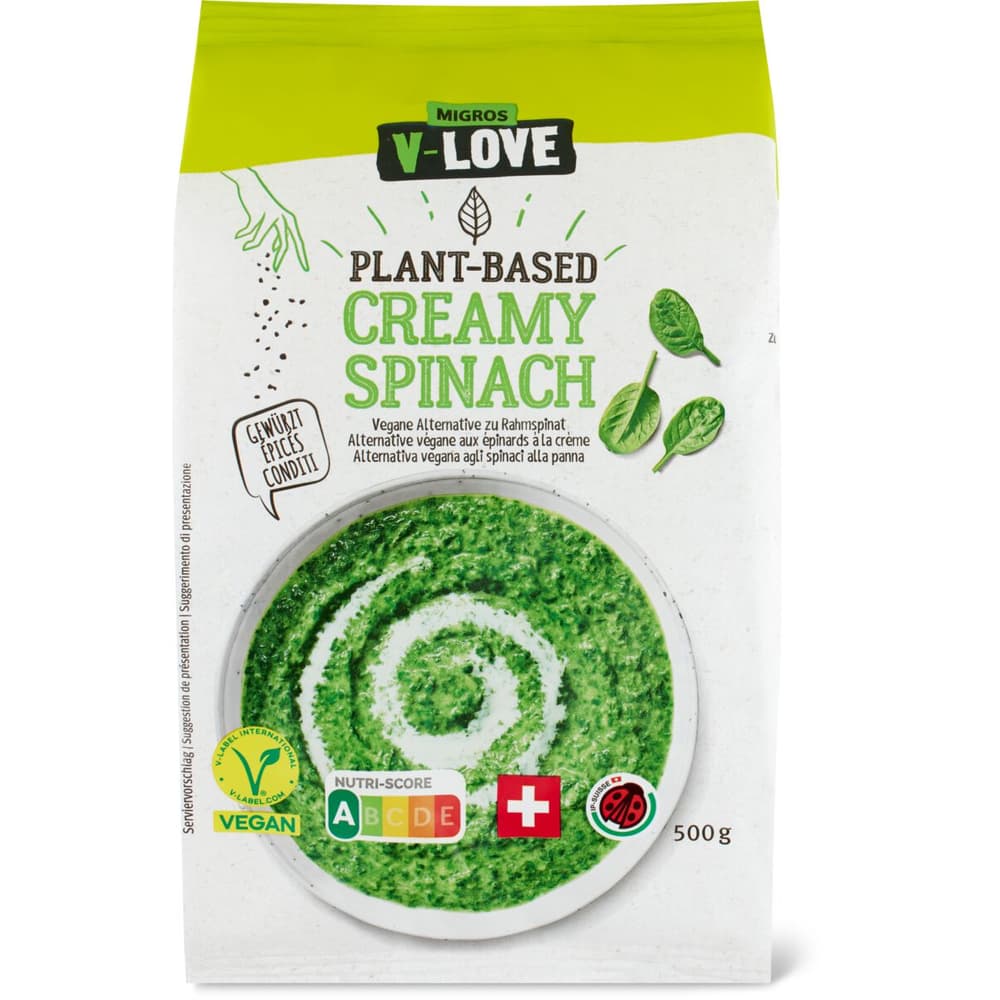 V Love Vegane Alternative Zu Rahmspinat • Migros