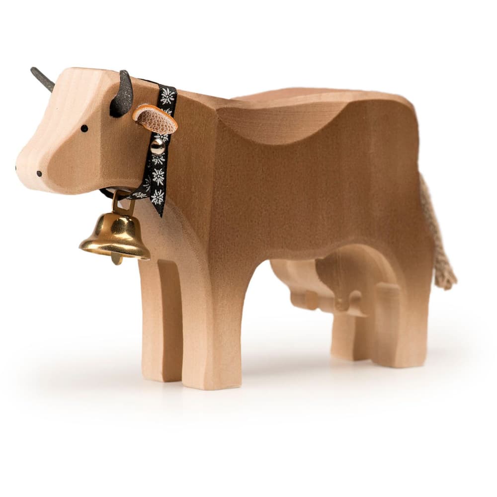 vache, figurine jouet en bois steiner waldorf, france