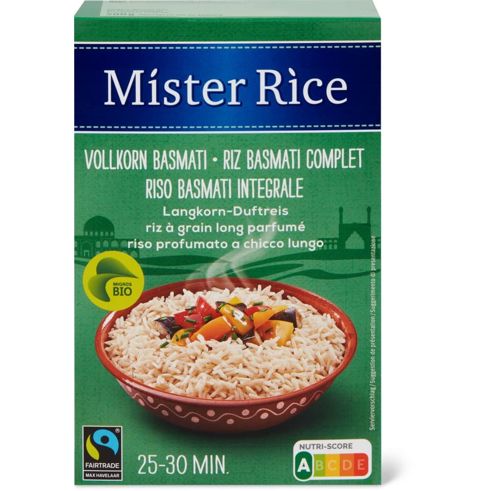 Achat Mister Rice Bio · Riz Basmati complet à grain long parfumé • Migros