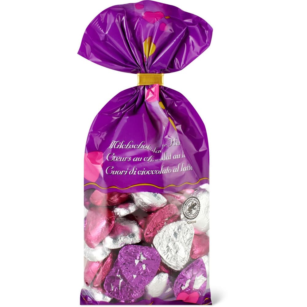 CHOCOLATE.HEARTS COLORED. 200G • Migros