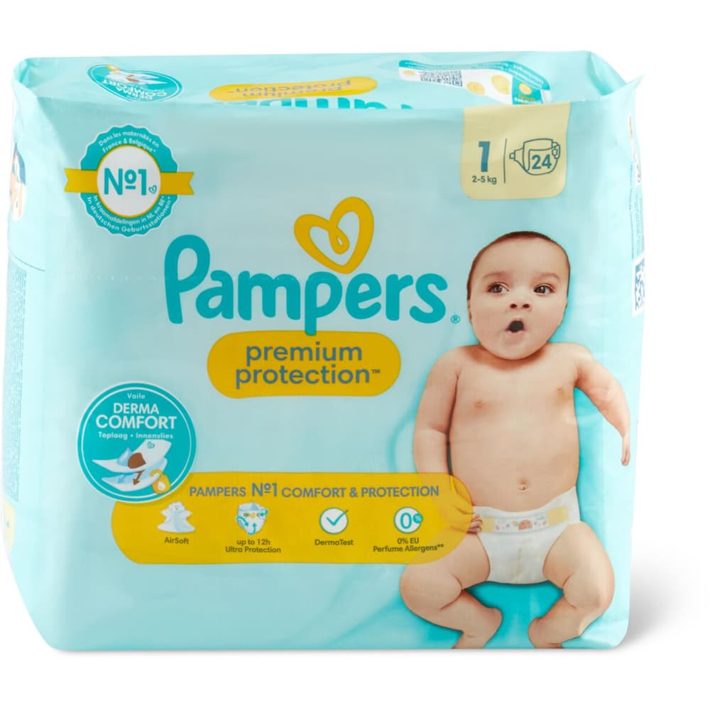 Achat Pampers Premium Protection · Couches · Taille 1 - 2-5kg • Migros