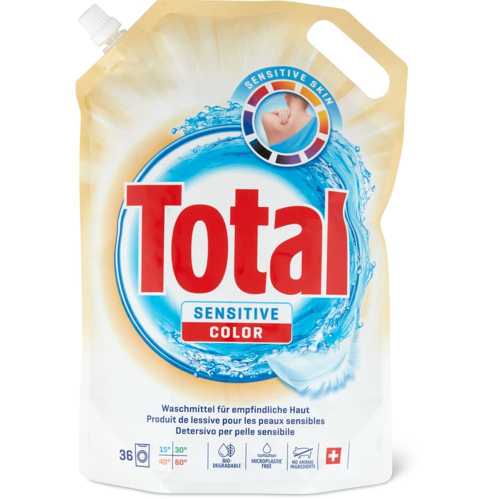 Total Color Sensitive · Detersivo liquido · 36 lavaggi