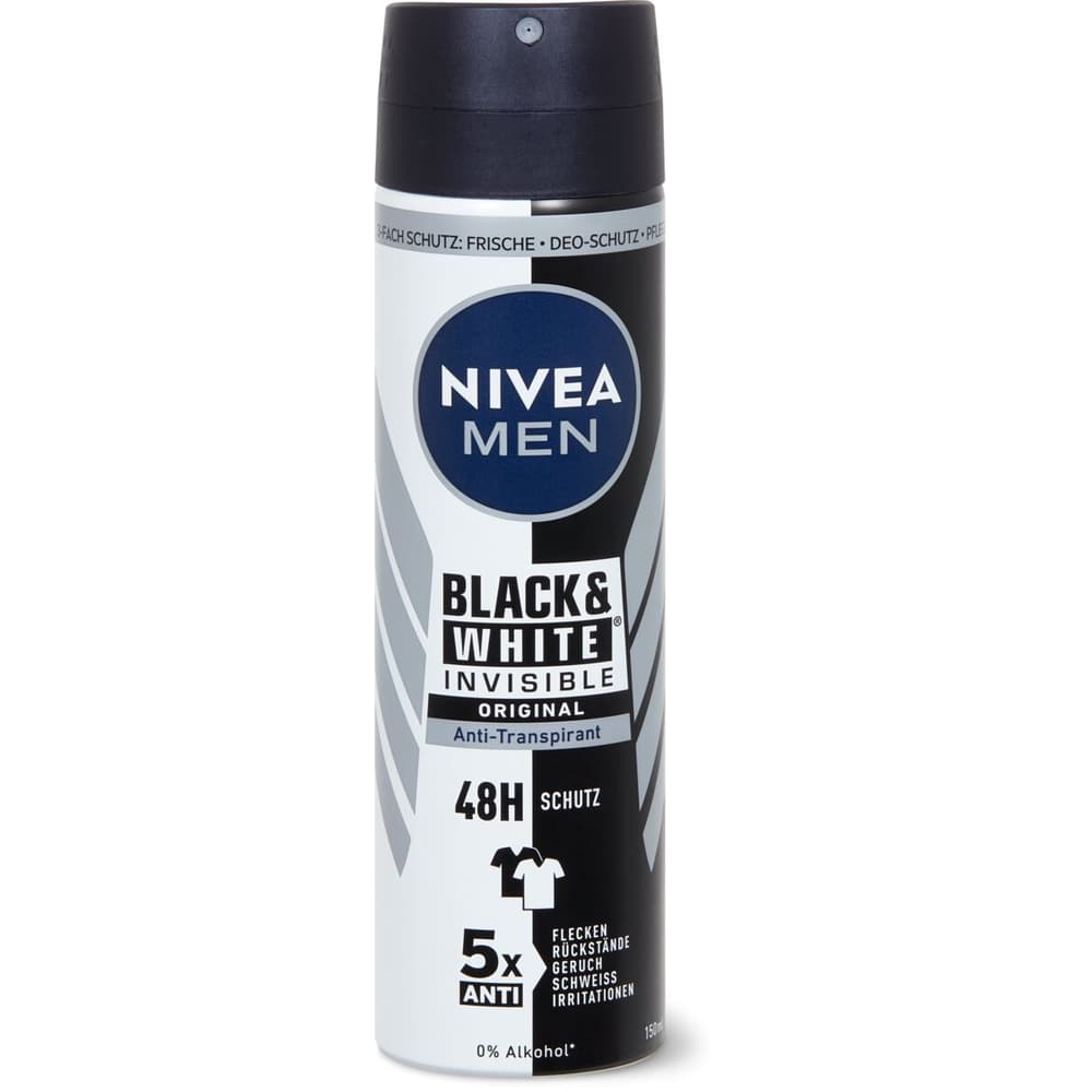 Nivea Men Invisible · Spray deodorant · 48h, 0% alcohol • Migros