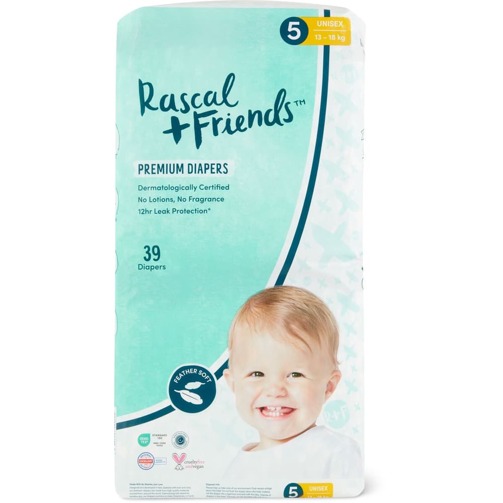 Rascal Friends Premium Diapers Size 6, 112 Count (Select For More Options), Rascal And Friends Diapers Size
