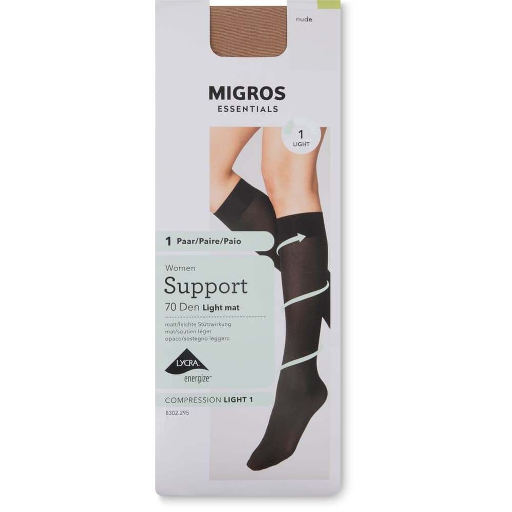 Mi-bas DD Elysée 20 T - Taille 39/41 - Beige Voile Lycra - Fabriqué En France