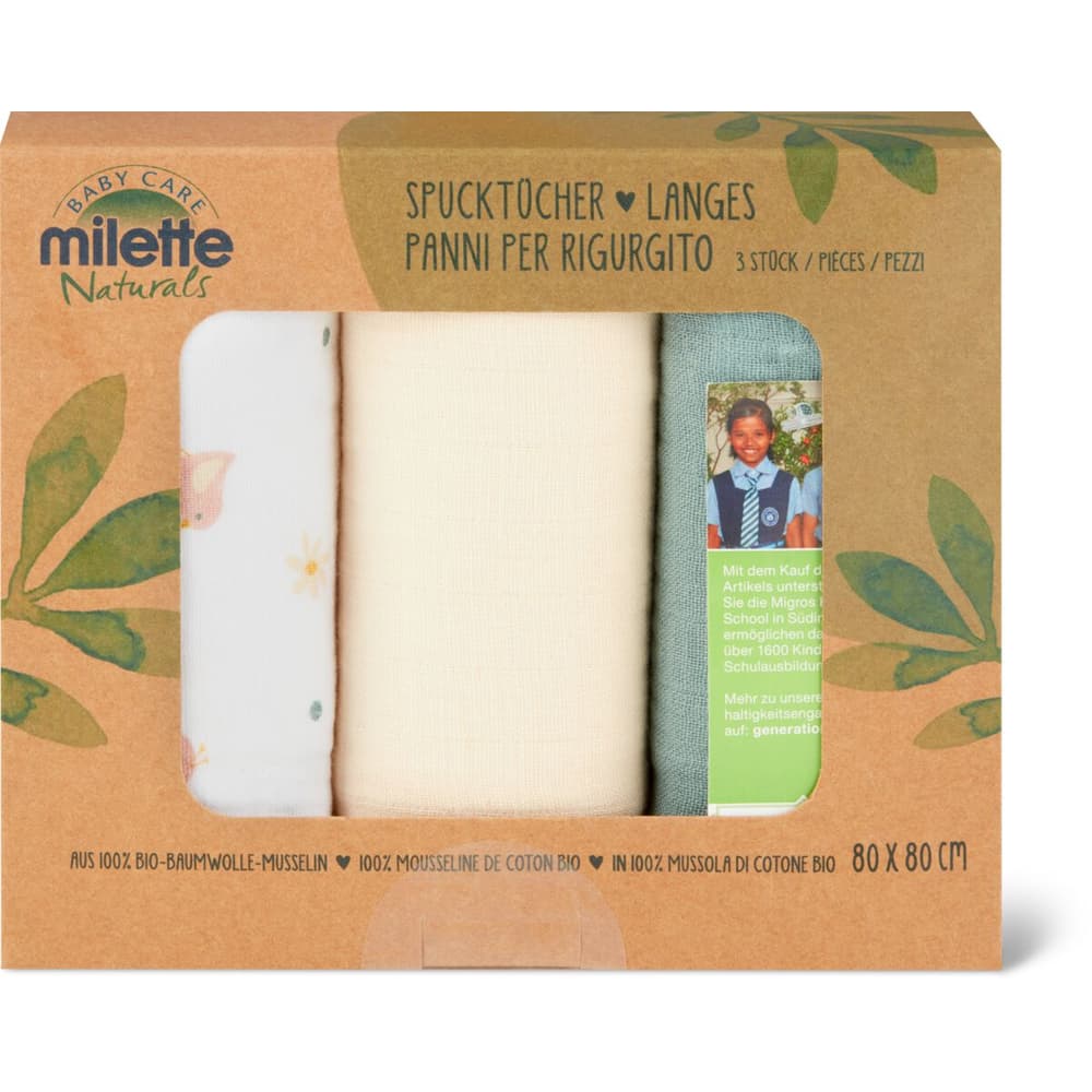 Milette Baby Care Naturals · Panni per rigurgito · Verde