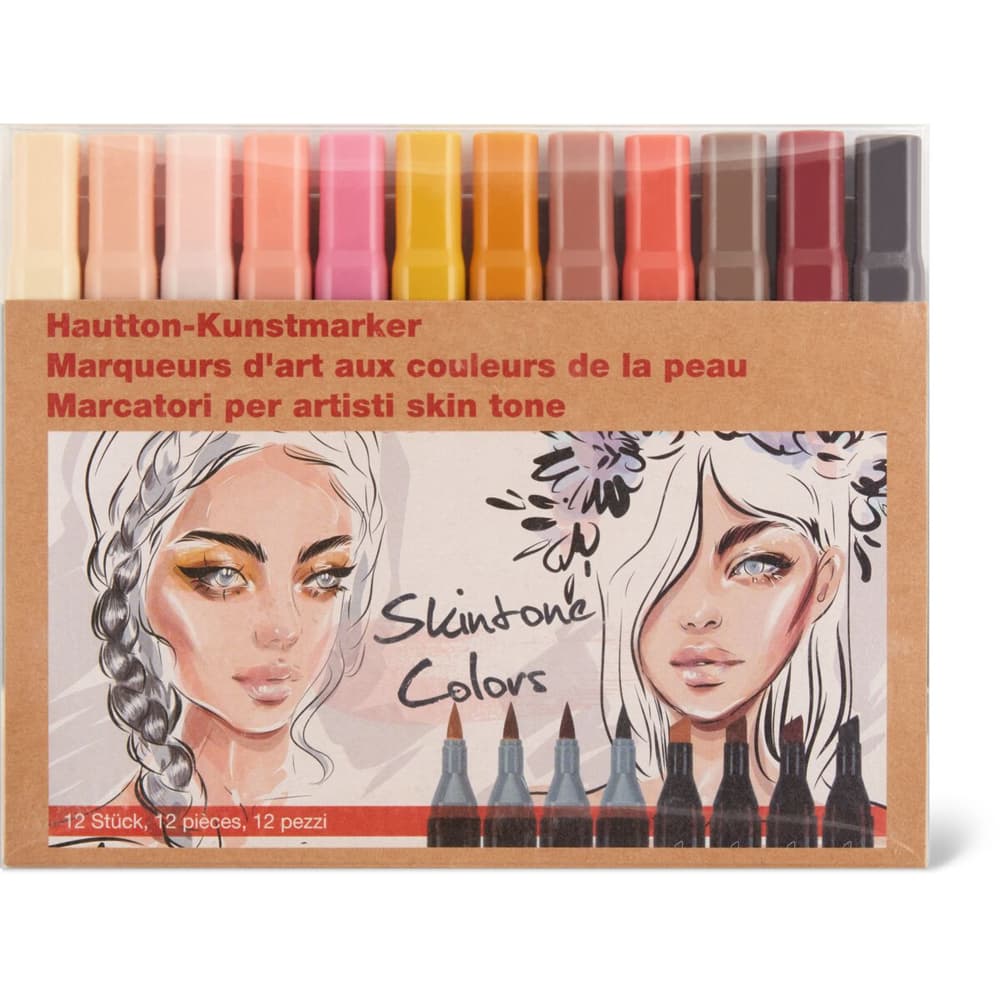 Buy ART MARKER SET, 12PCS, SKINTONE • Migros