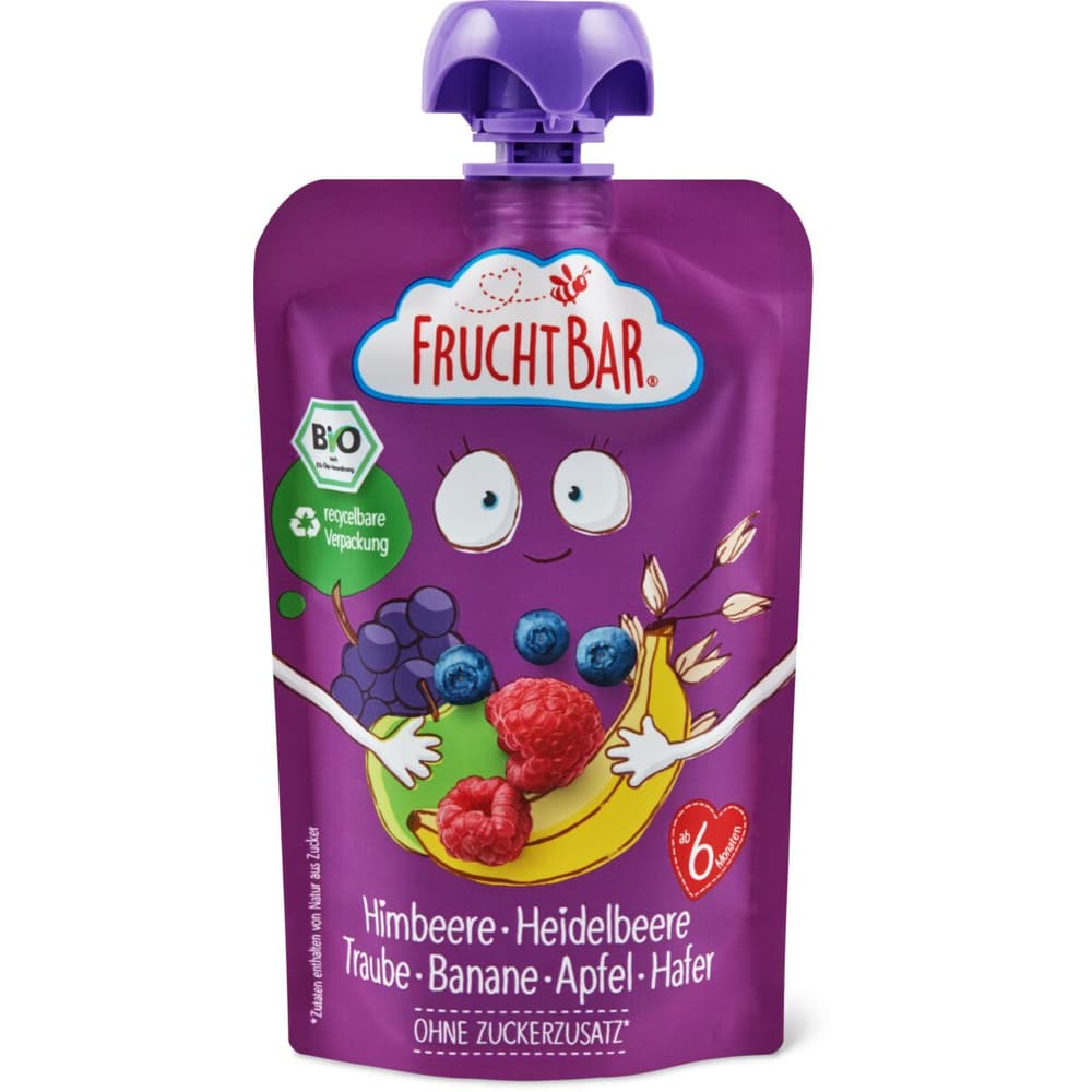 Fruchtbar Bio · Quetschbeutel für Babys, Himbeere, Blaubeere ...