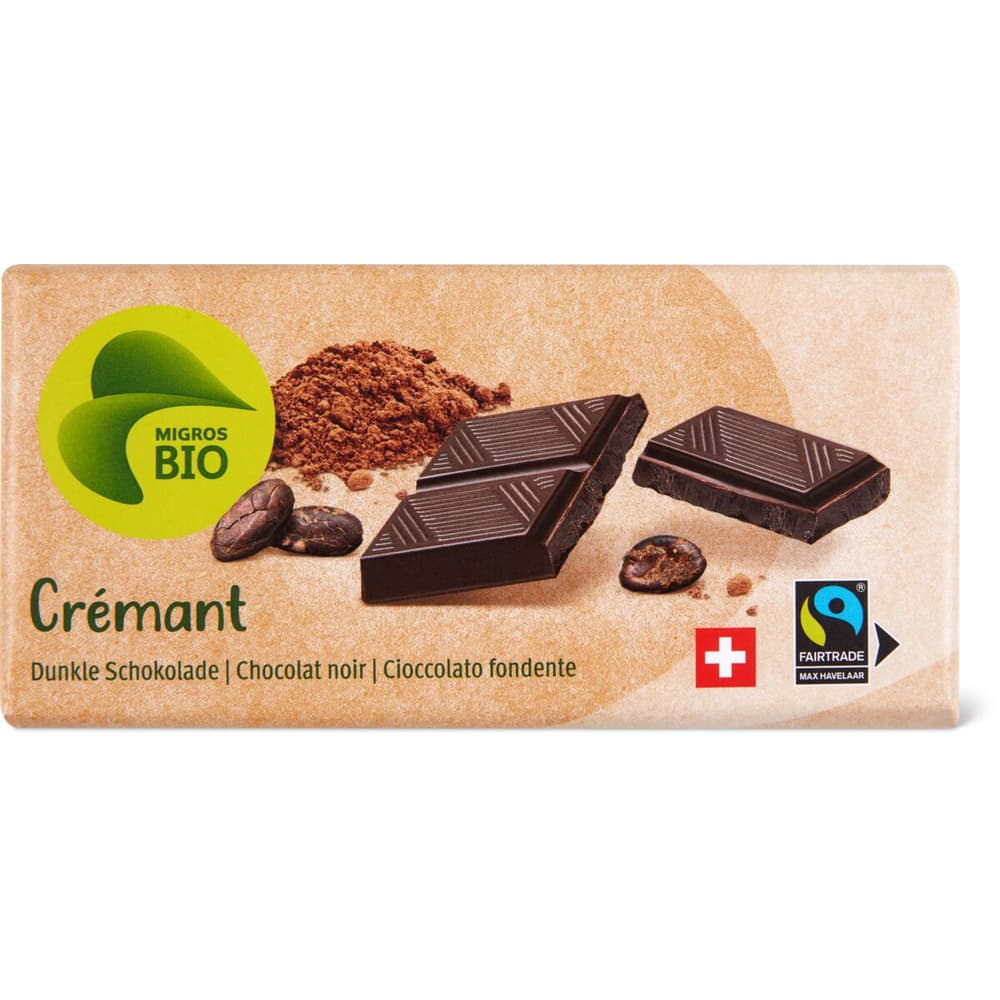 Achat Migros Bio Fairtrade · Tablette de chocolat · Noir, Crémant • Migros