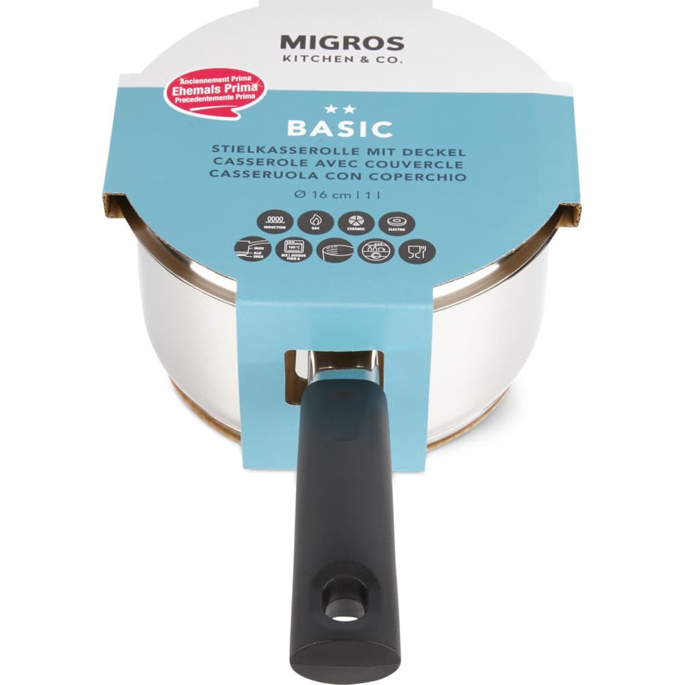 Migros Kitchen & Co. Basic · Saucepan with lid · ø 16cm, 1l • Migros