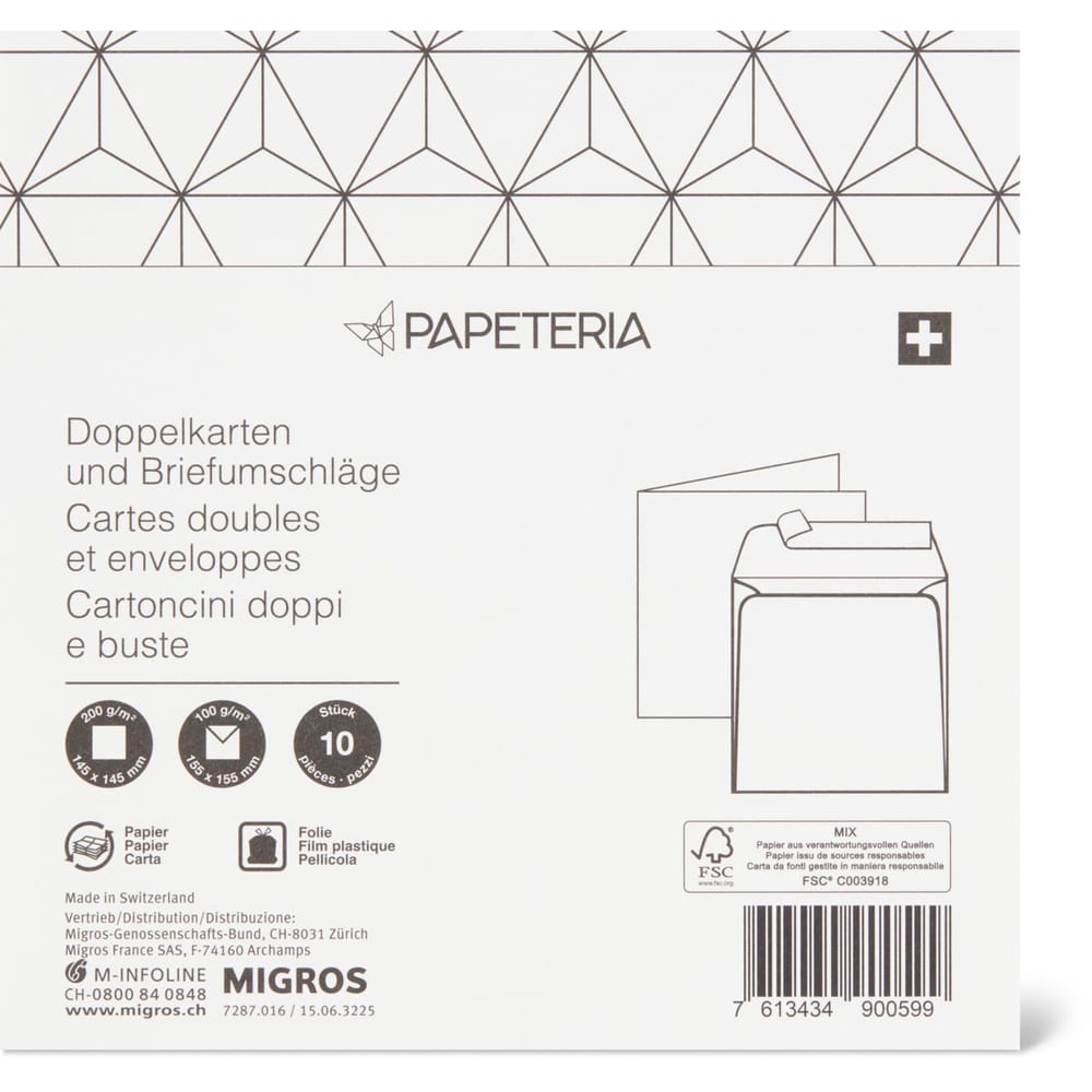 Achat Papeteria · Enveloppes C5/6 · avec fenêtre à droite & fermeture auto- adhésive • Migros