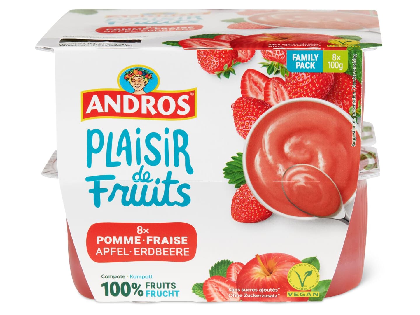 Achat Andros · Compote · Pomme & Fraise • Migros