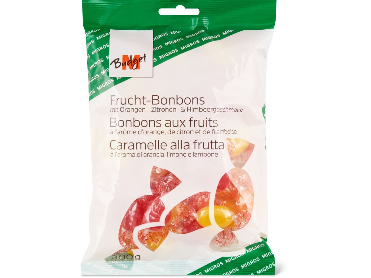 M-Budget · Fruchtbonbons · mit Orangen, Zitronen und Himbeergeschmack ...