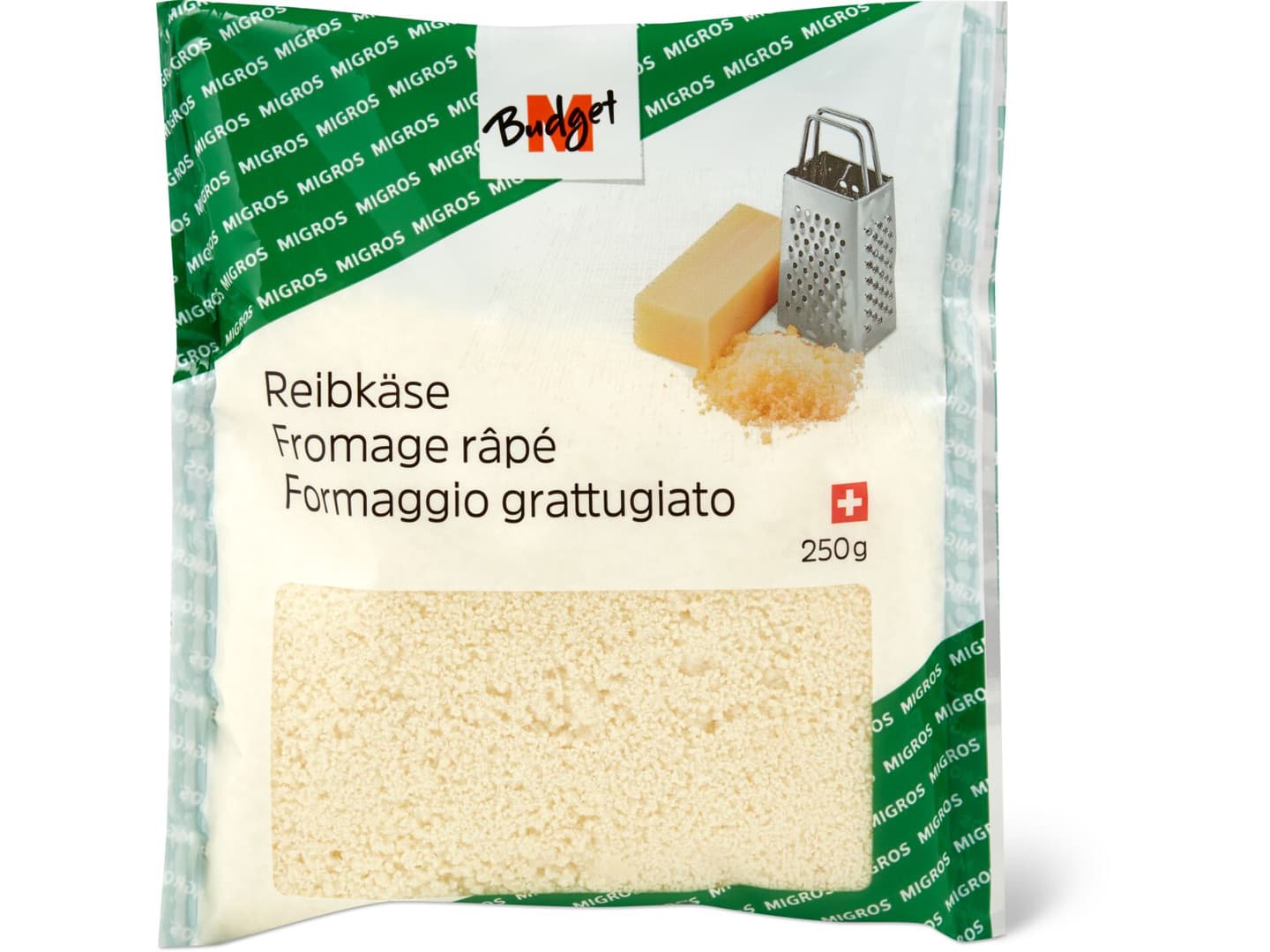 Achat M Budget · Fromage Suisse à Pâte Extra Dur 34 Gras Au Lait Pasteurisé · Râpé • Migros 
