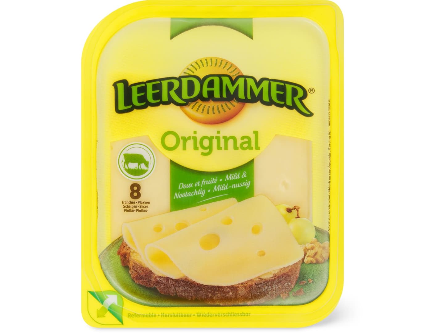 Achat Leerdammer Original · Fromage à Pâte Mi Dure · 8 Tranches • Migros 