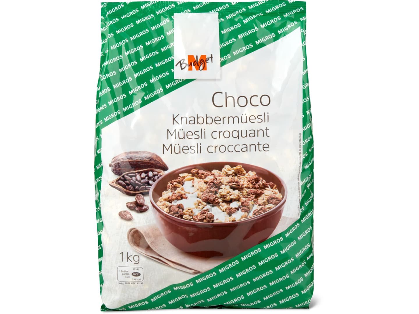 Achat M-Budget · Müesli croquant · Chocolat • Migros
