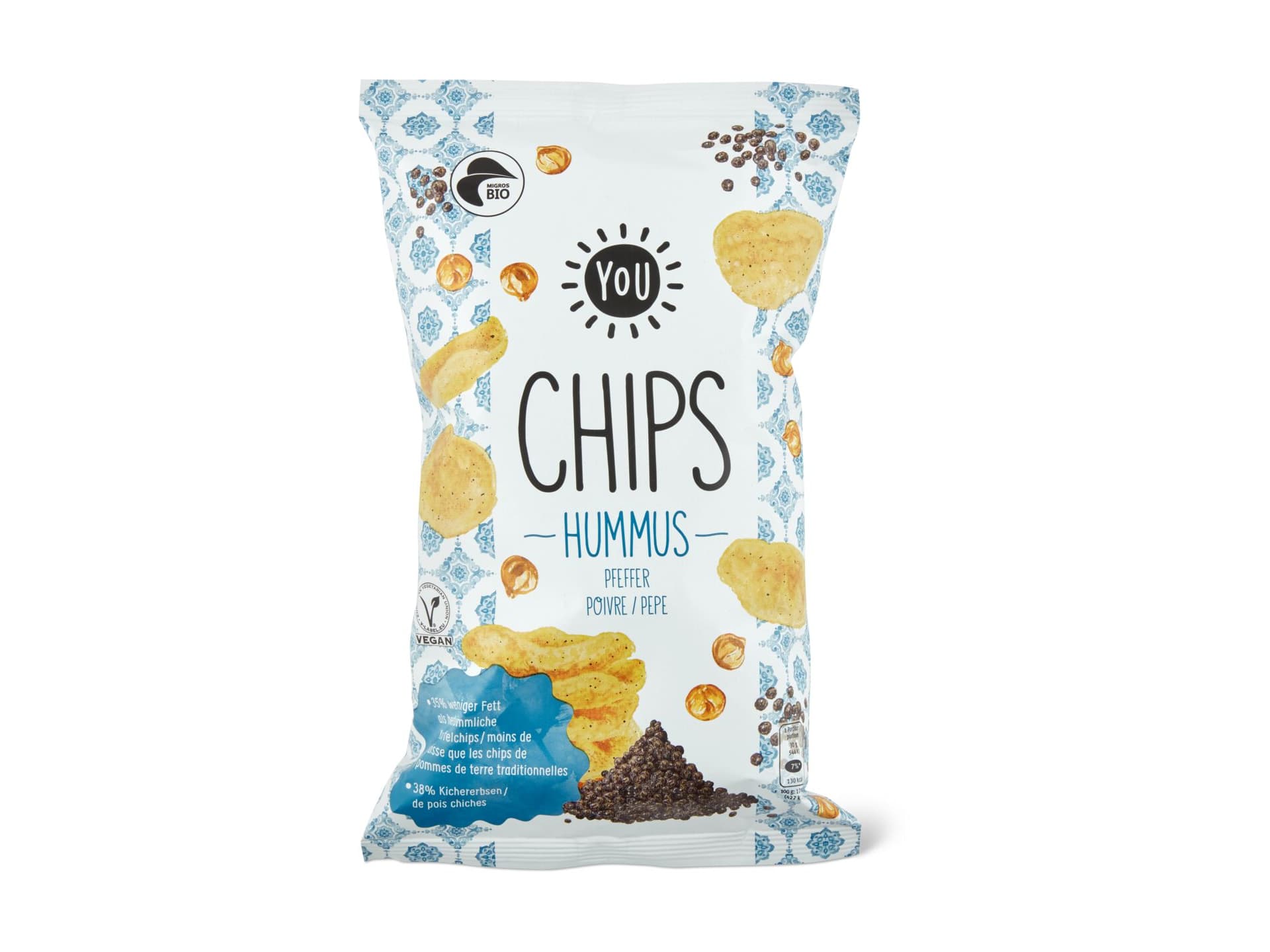 Kaufen You · Chips hummus · Pfeffer • Migros