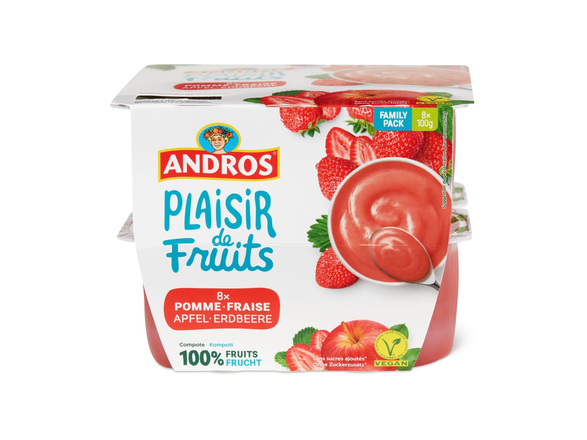 Achat Andros · Compote · Pomme & Fraise • Migros