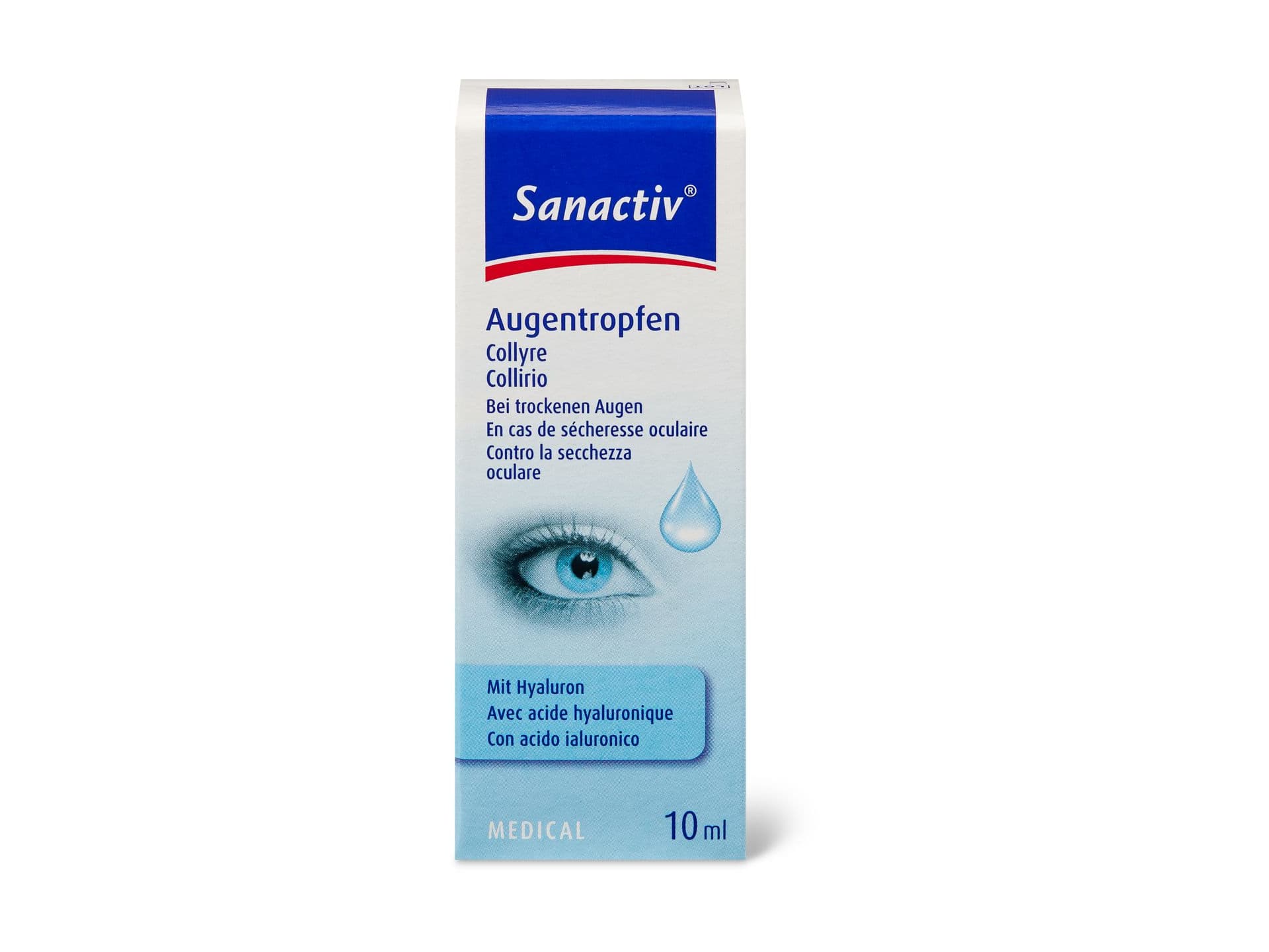 Kaufen Sanactiv Medical · Augentropfen · Bei trockenen Augen Mit Hyaluron • Migros