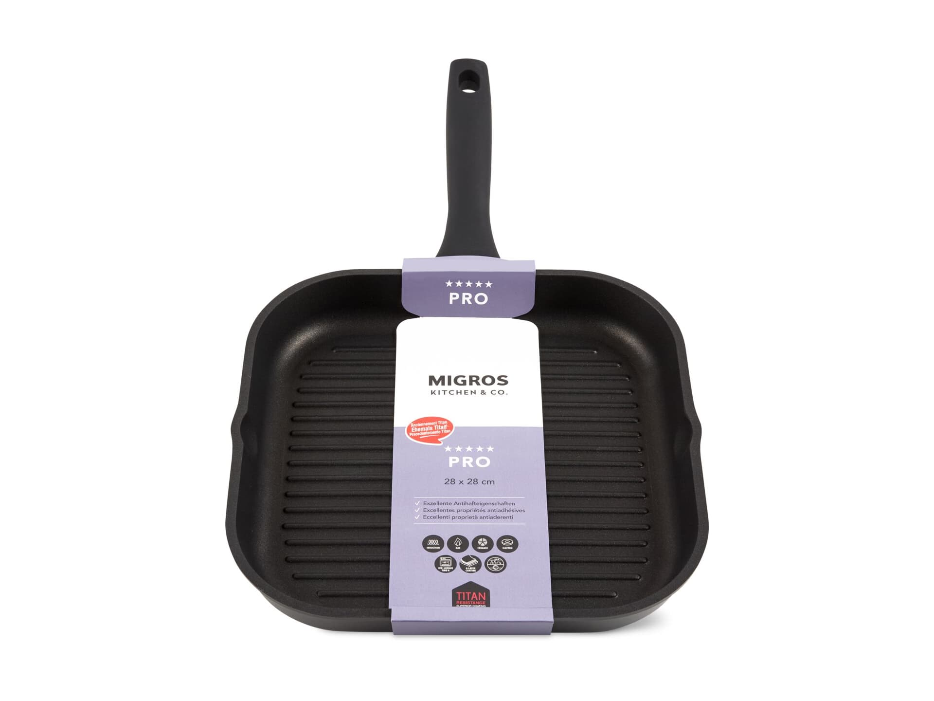 Achat Migros Kitchen & Co. · Poêle à griller · PRO 28 x 28 cm • Migros