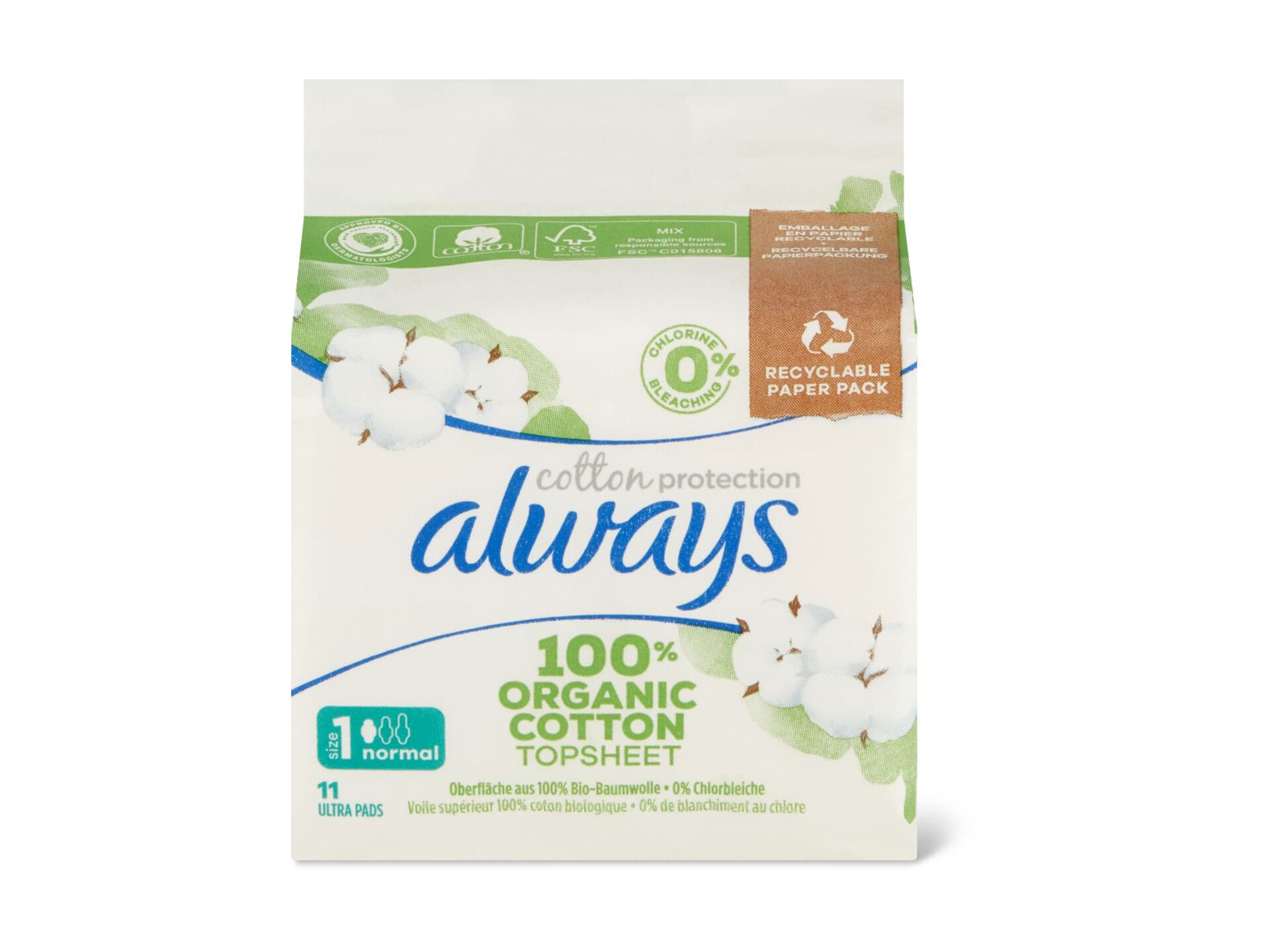 Achat Always Cotton Protection · Serviettes hygiéniques · taille 1