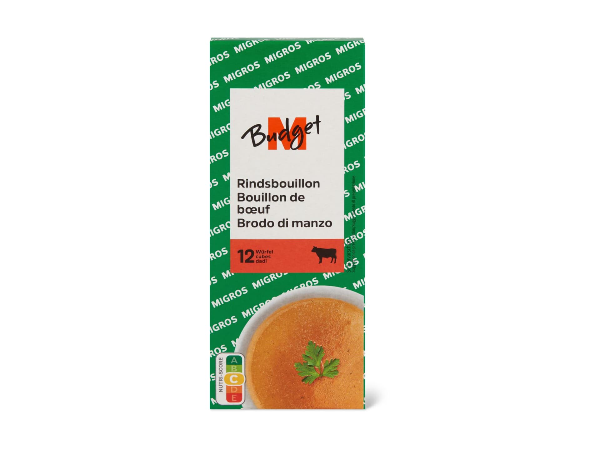 Achat MBudget · Bouillon de bœuf · 12 cubes, 1 cube = 5dl bouillon