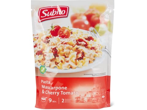 Acquista Subito · Pasta di semola di grano duro · con pomodorini ciliegino e  mascarpone • Migros