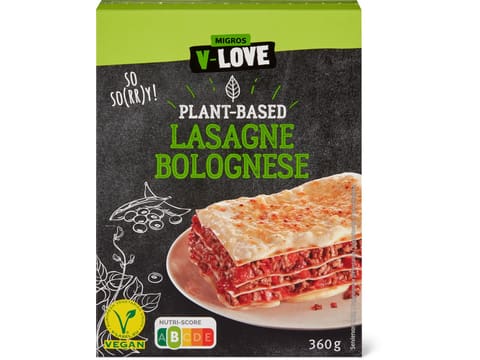 Acquista V-Love · Alternativa vegetale lasagne bolognesi · Vegan • Migros