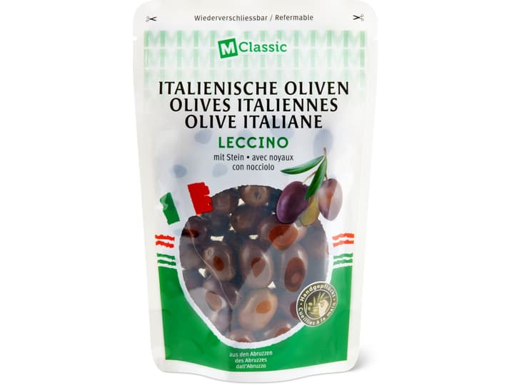 Achat MClassic · Olives italiennes Leccino · avec noyaux • Migros