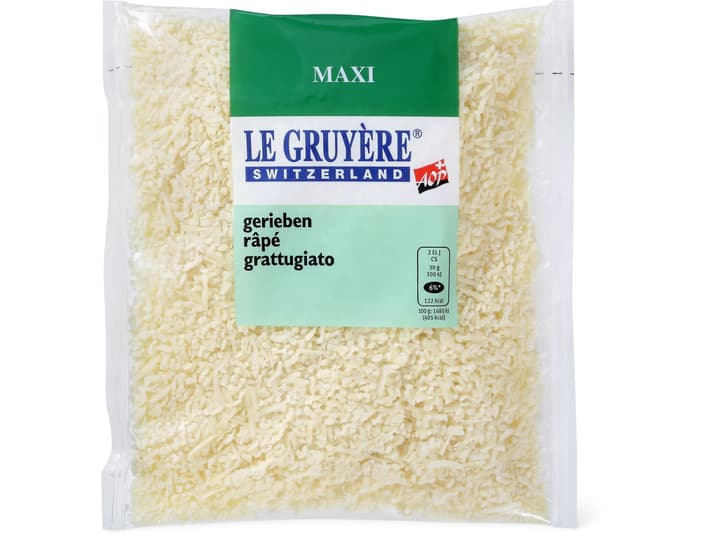 Kaufen Le Gruyère Aop · Schweizer Hartkäse Vollfett Aus Rohmilch · Gerieben • Migros 