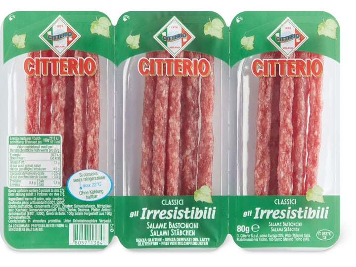 Kaufen Citterio Irresistibili · Salami Stäbchen · Klassisch • Migros