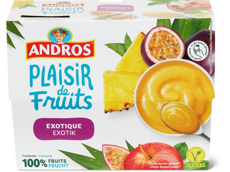 Achat Andros · Compote · Pomme & Exotique • Migros