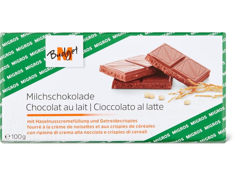 Kaufen M Budget Tafelschokolade Milchschokolade Mit Haselnussf Llung Migros