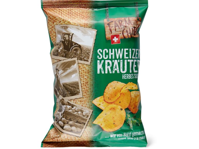 Kaufen Farm Chips · Pommes Chips Nature · mit Schweizer Kräuter • Migros
