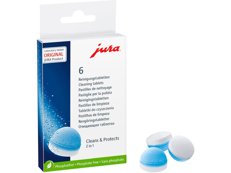 Kaufen JURA · Reinigungstabletten · Cleans & Protects 2 in 1 • Migros