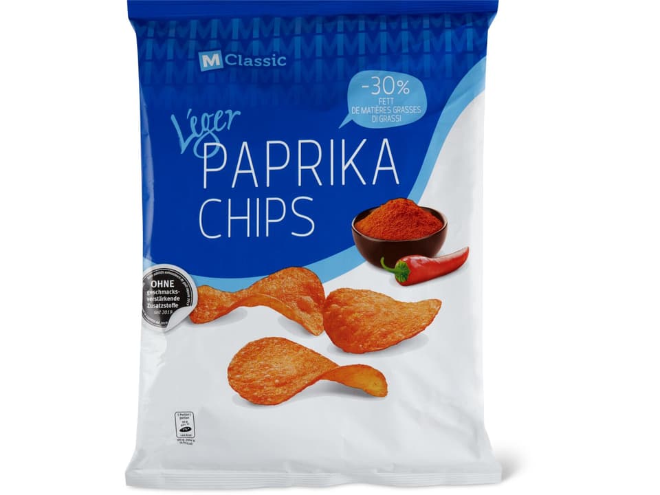 Kaufen MClassic Léger · Chips · Paprika, 30 weniger Fett als herkömmliche Chips • Migros