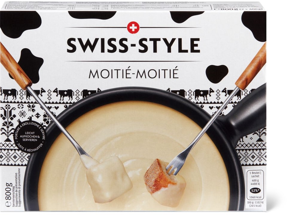 Buy Swiss Style Fondue · Ready Made Fondue Moitié Moitié · 50 Freiburger Vacherin And 50 