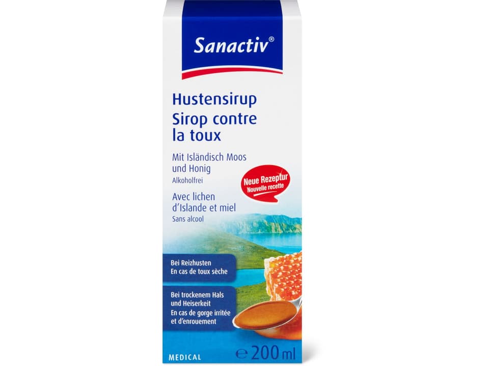 Kaufen Sanactiv Medical · Hustensirup · Mit Isländisch Moos und Honig ...