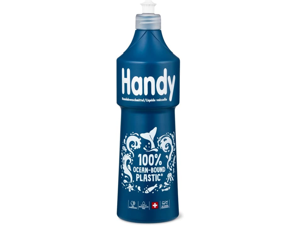 Buy Handy · Hand dishwashing detergent · 100% ocean bound plastic • Migros